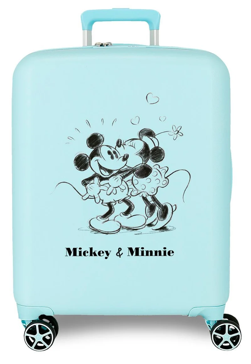 3739327 TROLLEY ABS 55CM.4R. MICKEY & MINNIE KISSES TURQUE