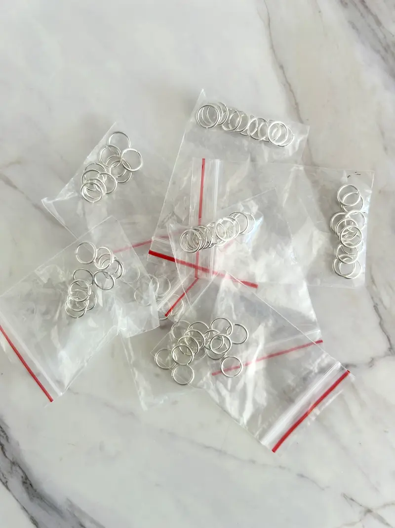 Argollas para caravanas / llavero plateados (10 unidades)