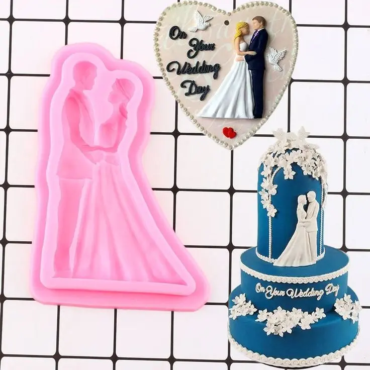 Marido y mujer / Novios / Casamiento / Boda bailando (molde de silicona)