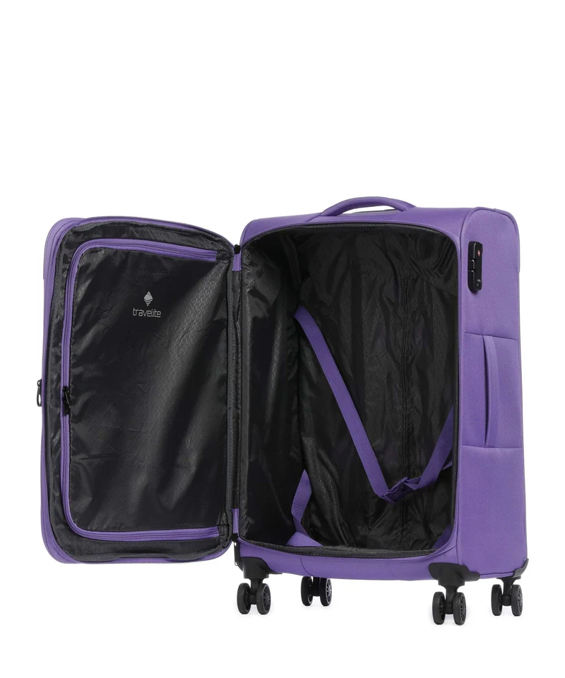 Travelite Rügen Juego de maletas (4 ruedas) lila
