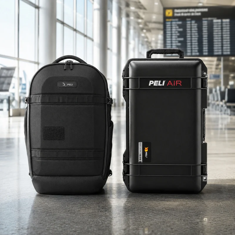 Peli Travel Bundle – Aegis PX25 Backpack + Air 1535 Carry-On Case (No Foam, Black)
