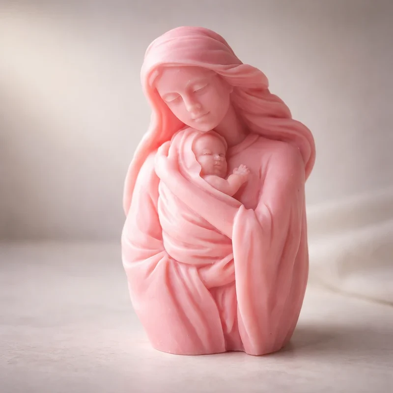 Madre (mamá) con bebé/ Virgen María con Niño Jesús (molde de silicona)