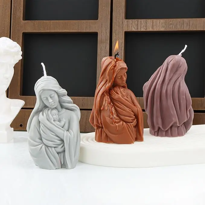 Madre (mamá) con bebé/ Virgen María con Niño Jesús (molde de silicona)