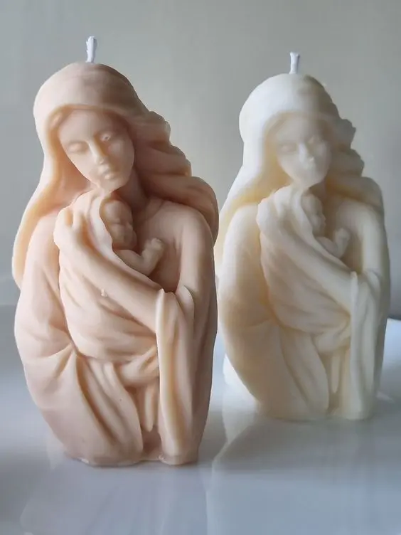 Madre (mamá) con bebé/ Virgen María con Niño Jesús (molde de silicona)