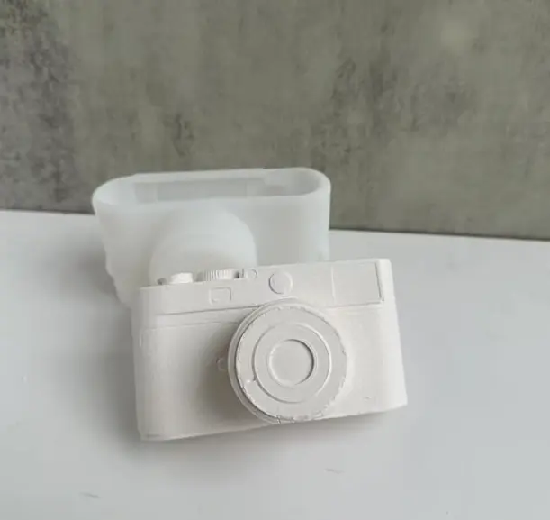 Cámara de fotos + soporte contenedor (molde de silicona)