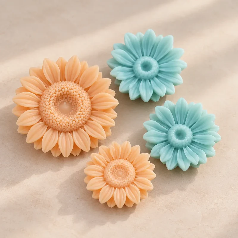 Flores margaritas x4 (molde de silicona)