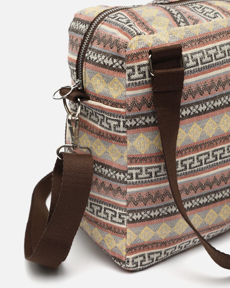 Jaki bolso de hombro con tira bandolera extraíble y estampado jacquard