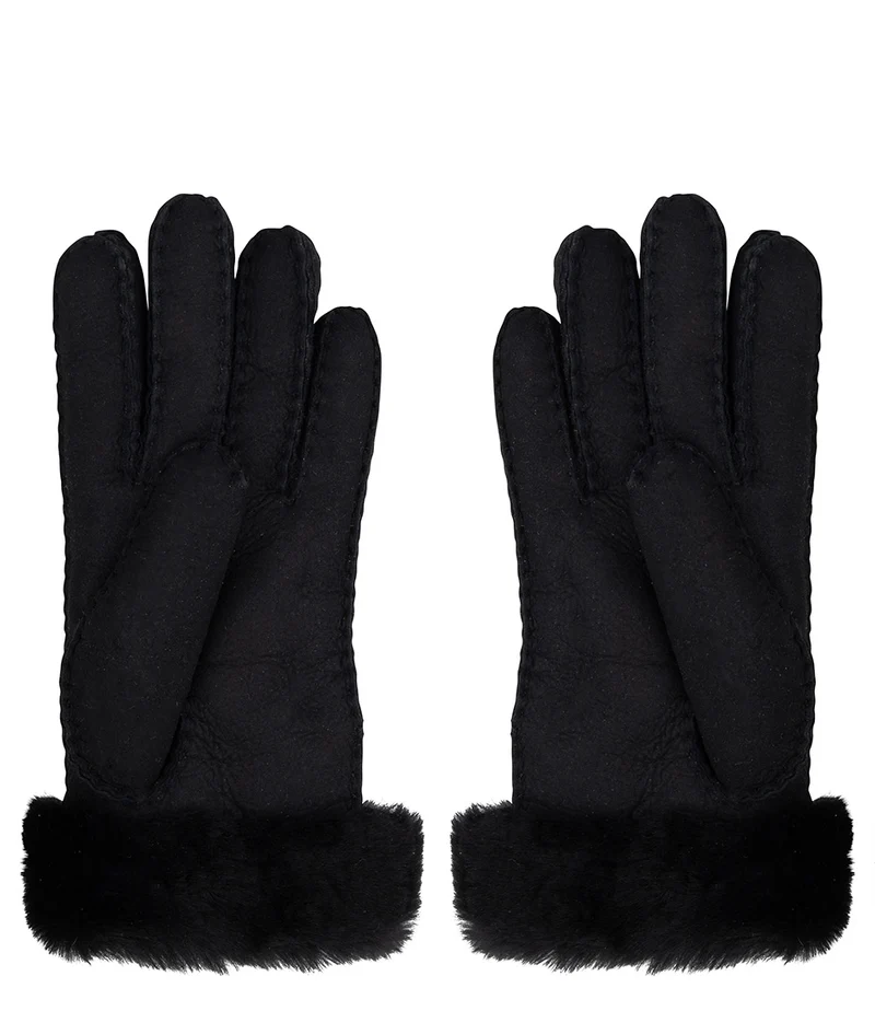 Cowboysbag Lamsvacht Dames Handschoenen Zwart