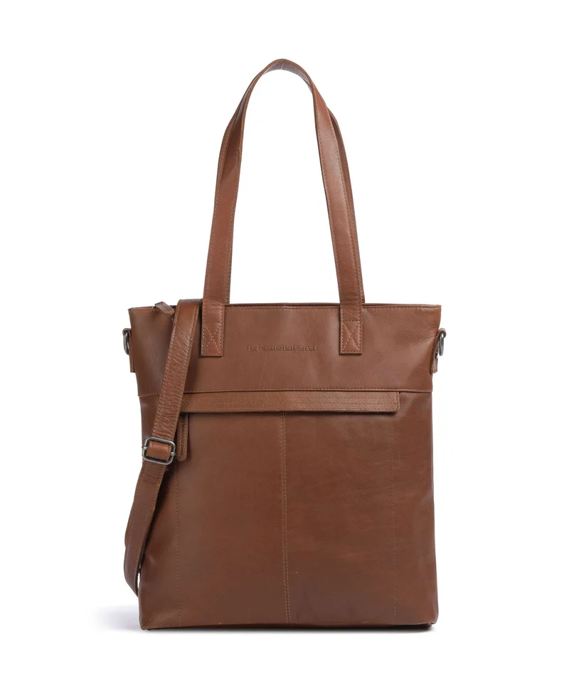 The Chesterfield Brand Wax Pull Up Cow Nunavik Bolsa shopping cognac