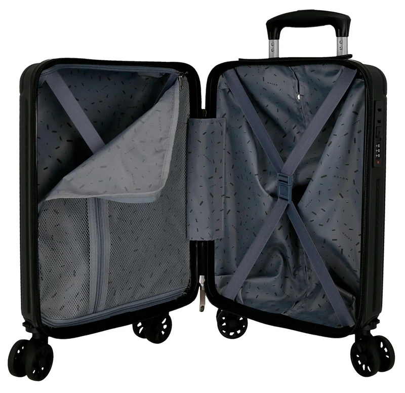 5556320 TROLLEY ABS 40CM. 4R. EXTRAIBLES. MOVOM TIMBER NEGRO