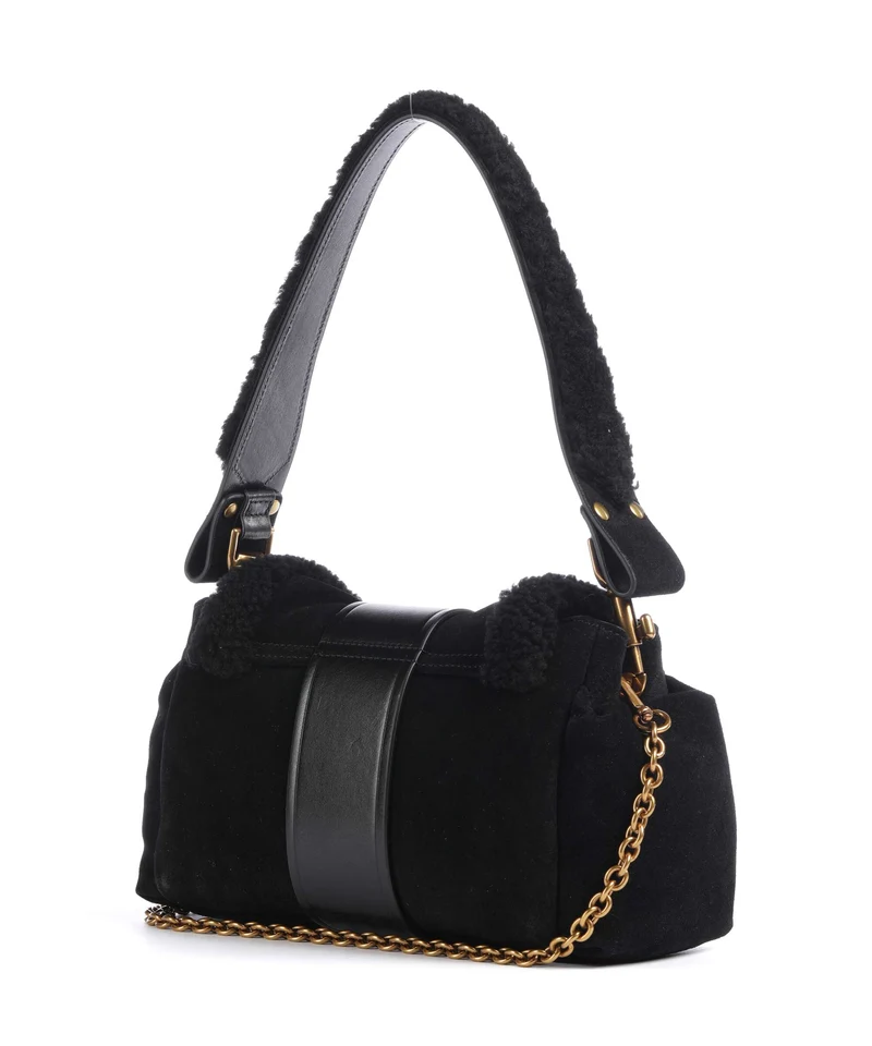 Vivienne Westwood Hazel Treasure Shearling Suede Bolso de hombro black