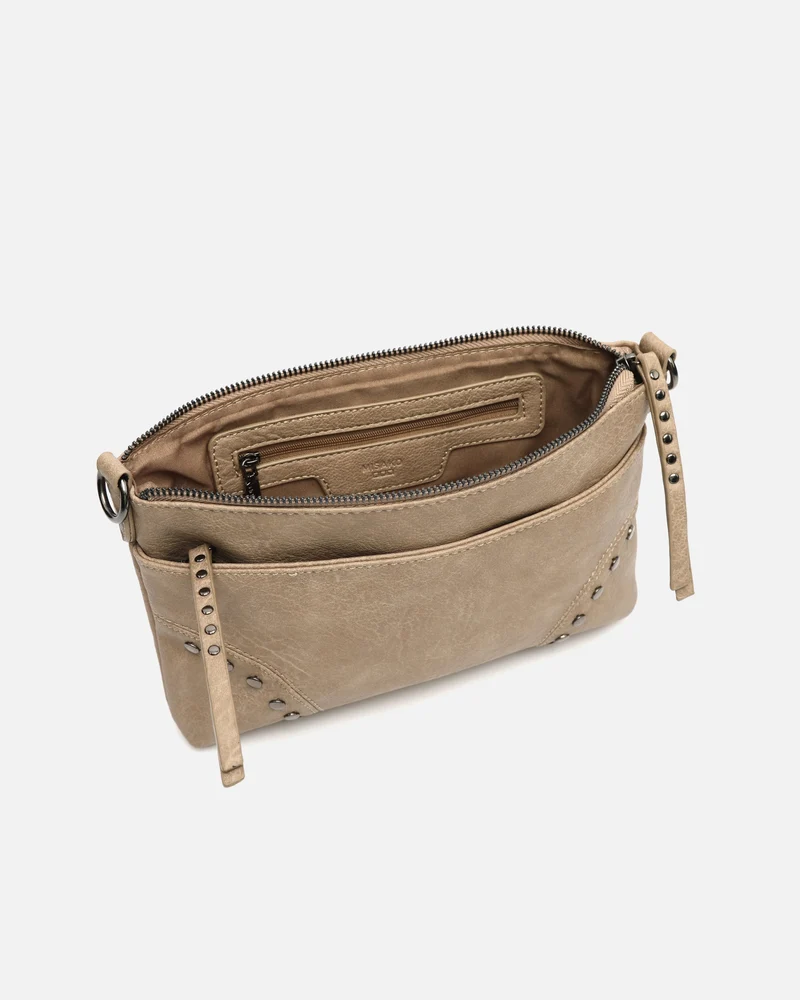 Sereny bolso bandolera pequeño con detalles metálicos