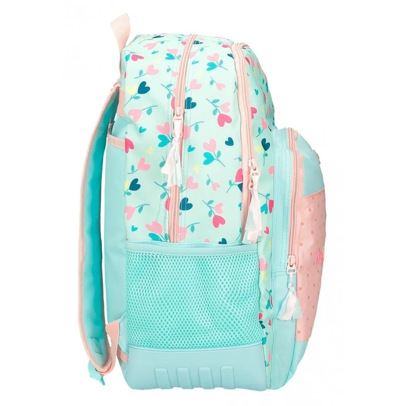 Mochila Escolar Roll Road Queen of hearts Dos Compartimentos adaptable a carro