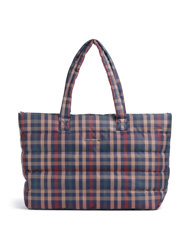 Mandarina Duck Tartan Bolsa shopping tartan brown