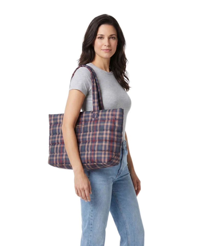 Mandarina Duck Tartan Bolsa shopping tartan brown