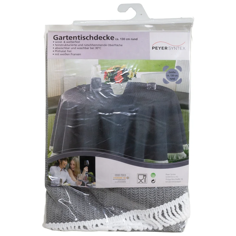 Gartentischdecke Dkl-grau Rund 130cm