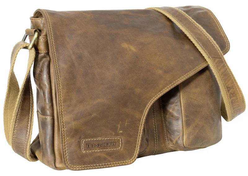 Leder-Umhängetasche braun