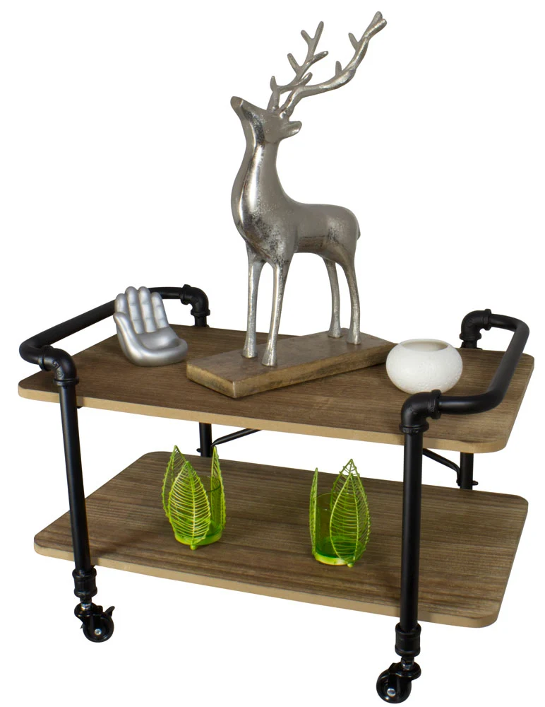 MDF TV-Kabinett Metall 58x39,5x37,5cm, braun