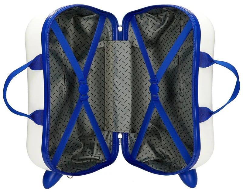 2021042 MALETA INF.ABS 4R.(2 MULTI.) 45CM. CARS TRIP BLANC