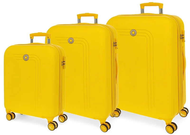 5999467 SET/3 TROLLEY ABS 55-70-80CM.4R.MOVOM RIGA AMARILLO