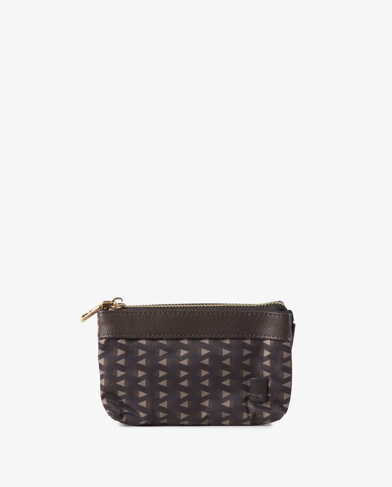 MONEDERO NYLON PRINT MARRÓN