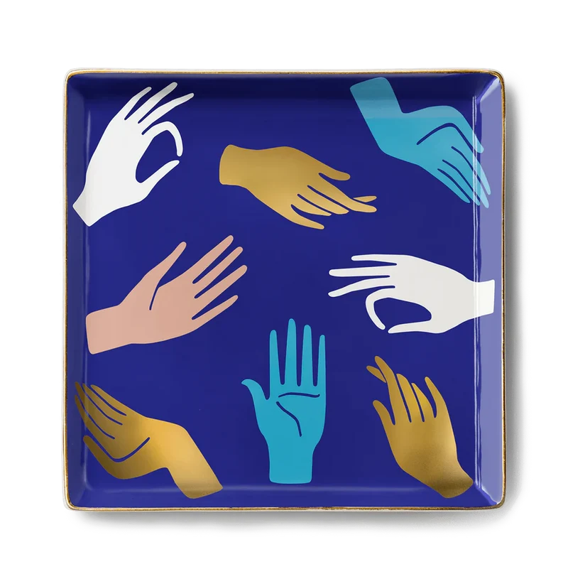 Tray Hamsa (blue)