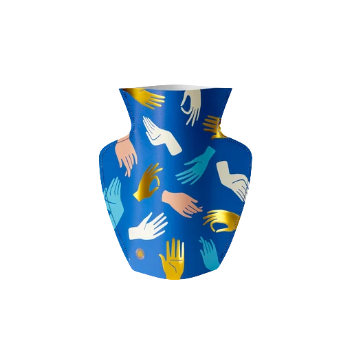Paper Vase Hamsa (blue)