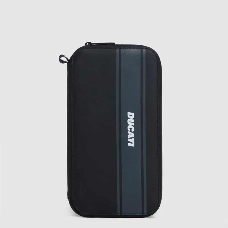 Porta passaporto con zip "Piquadro x Ducati"