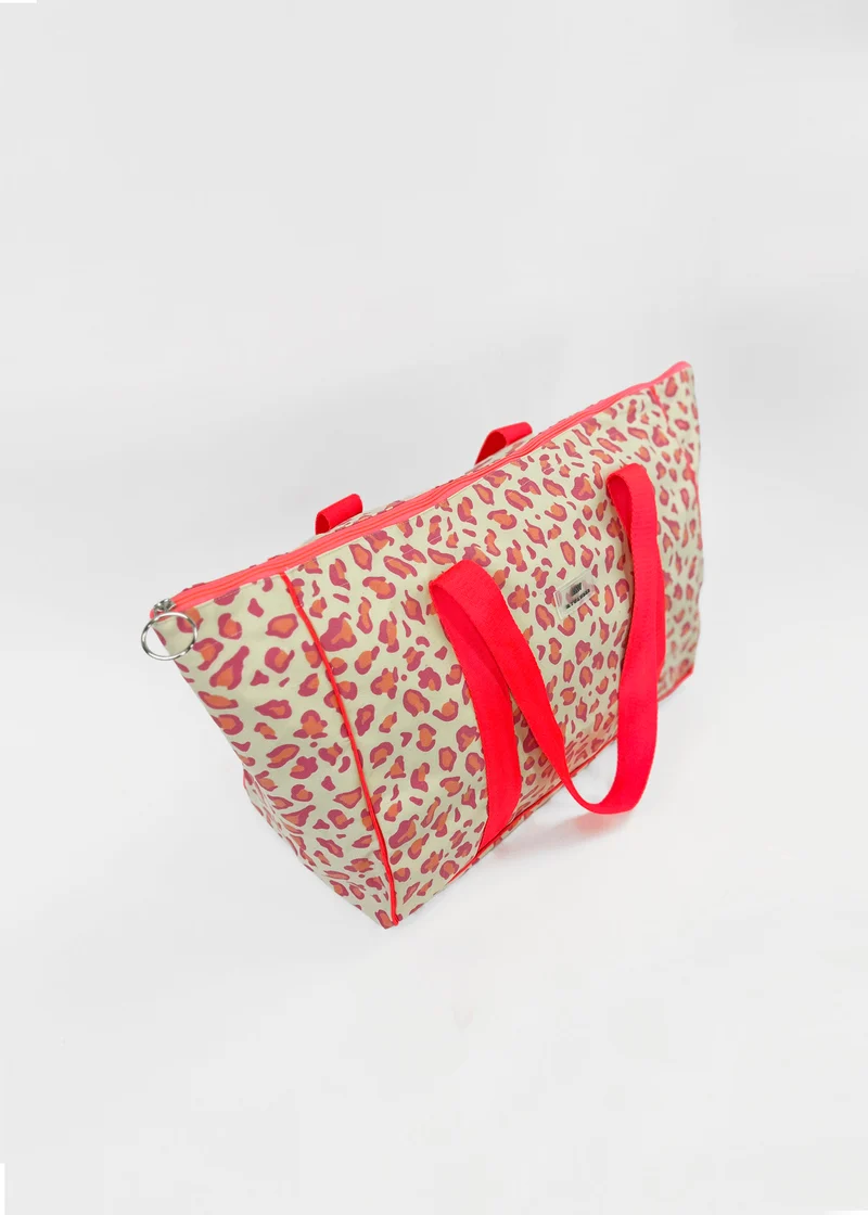 Pack Jaipur Bolso de Viaje Grande Maxi + Bolso de Mano Neopreno Coral Flúor