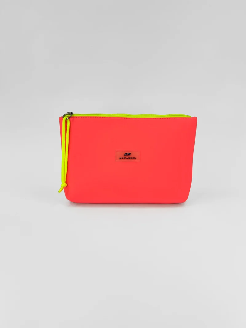 Pack Jaipur Bolso de Viaje Grande Maxi + Bolso de Mano Neopreno Coral Flúor