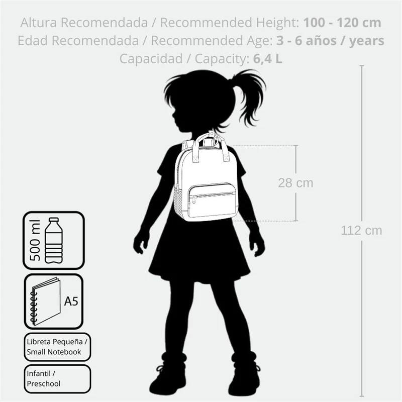 97622T1 MOCHILA ADAP. 28CM. C/CARRO. ENSO MERCI AMOUR
