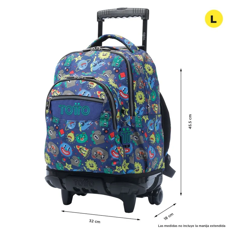 TOTTO Mochila escolar con ruedas – Renglones - 8JZ Tello