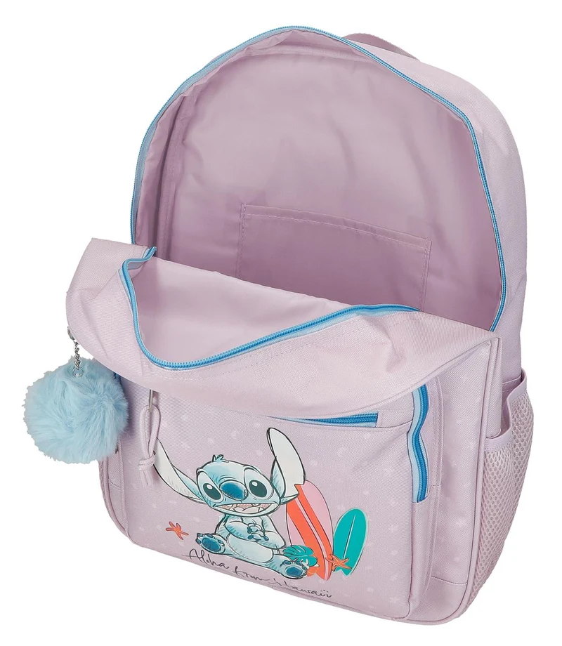33123V1 MOCHILA ADAP. 38CM. C/CARRO. STITCH FROM HAWAII