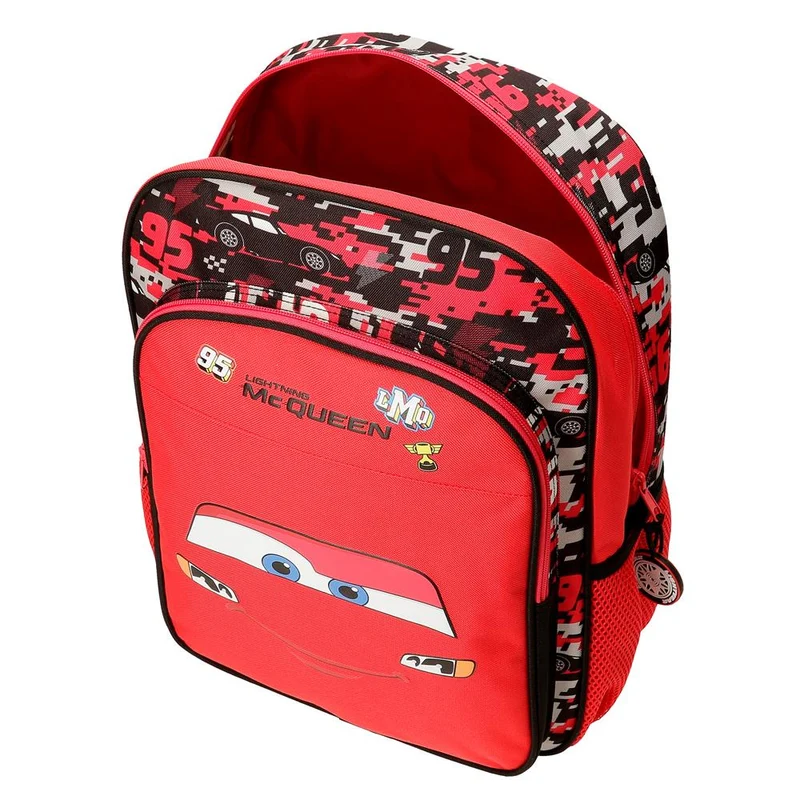 42123V1 MOCHILA ADAP. 40CM. C/CARRO CARS MCQUEEN RED