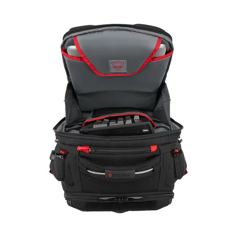 WENGER TECH PLAYERONE Mochila para laptop para videojuegos de 17.3" con bolsillo para tablet