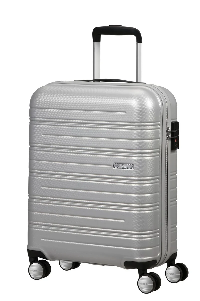 AMERICAN TOURISTER SET DE MALETA DE CABINA Y NECESER RIGIDO HIGH TURN GRIS