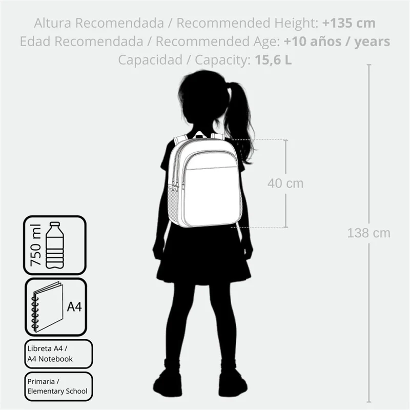 43524V1 MOCHILA ADAP. 40CM 2C. C/CARRO STITCH YOU & ME