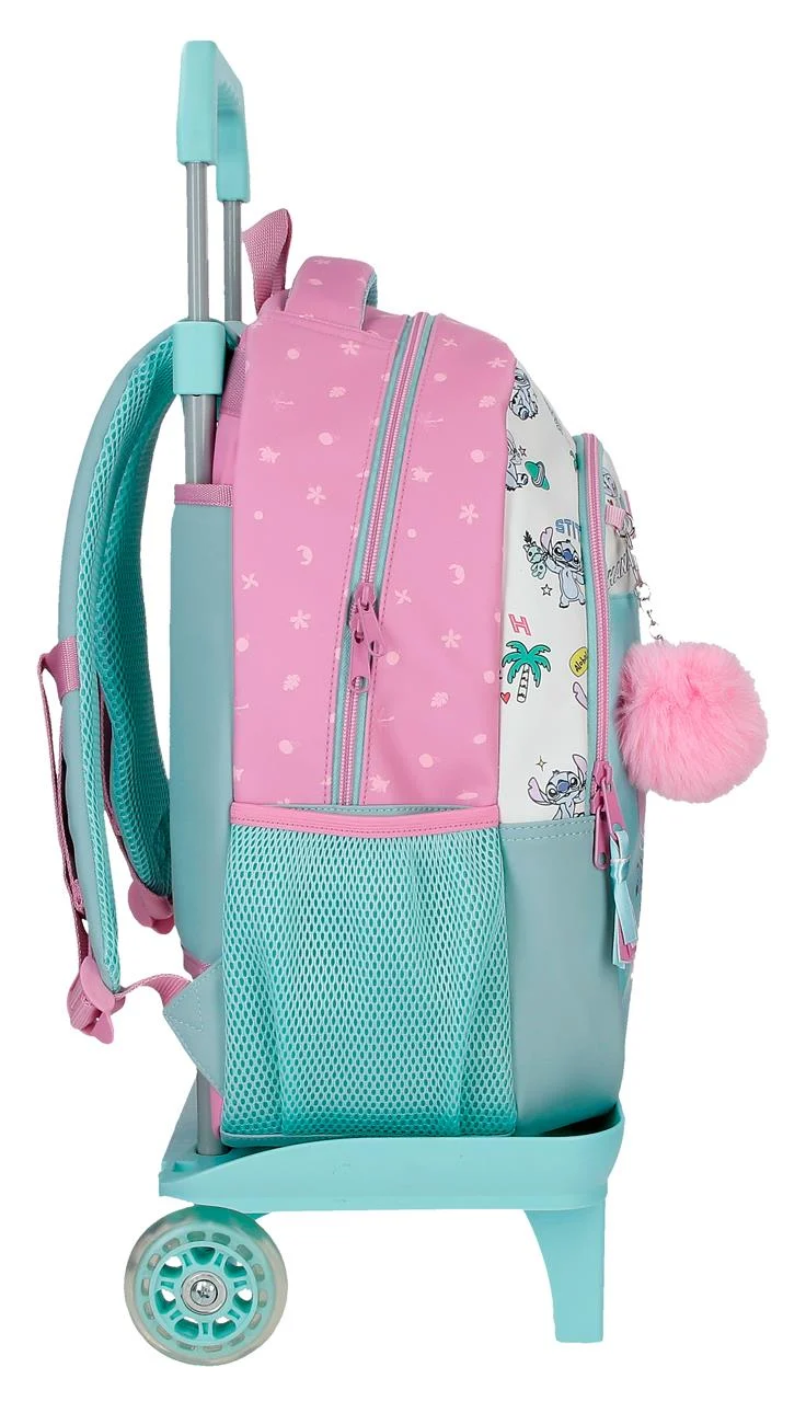 34723V1 MOCHILA ADAP. 42CM 2C. C/CARRO. STITCH LITTLE DESTRU