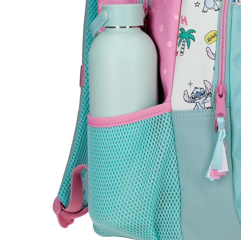 34723V1 MOCHILA ADAP. 42CM 2C. C/CARRO. STITCH LITTLE DESTRU