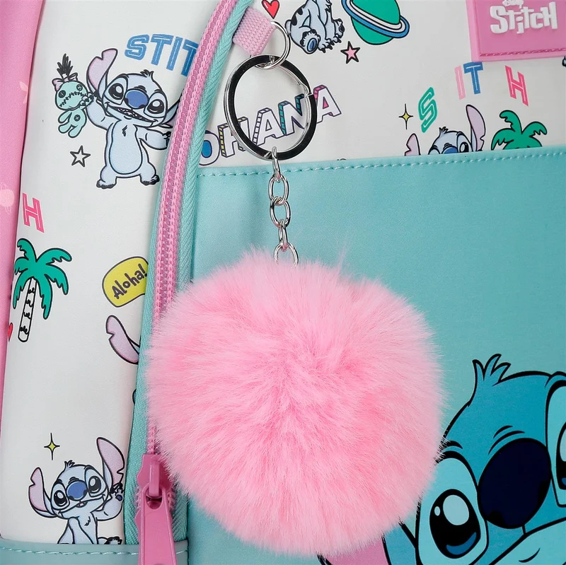 34723V1 MOCHILA ADAP. 42CM 2C. C/CARRO. STITCH LITTLE DESTRU