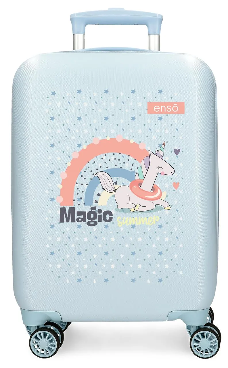 9631324 TROLLEY ABS 50CM. 4R. ENSO MAGIC SUMMER AZUL CLARO