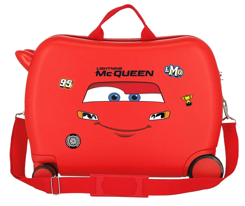 4219811 MALETA INF.ABS 4R.(2 MULTI.) 50CM. CARS MC QUEEN RED