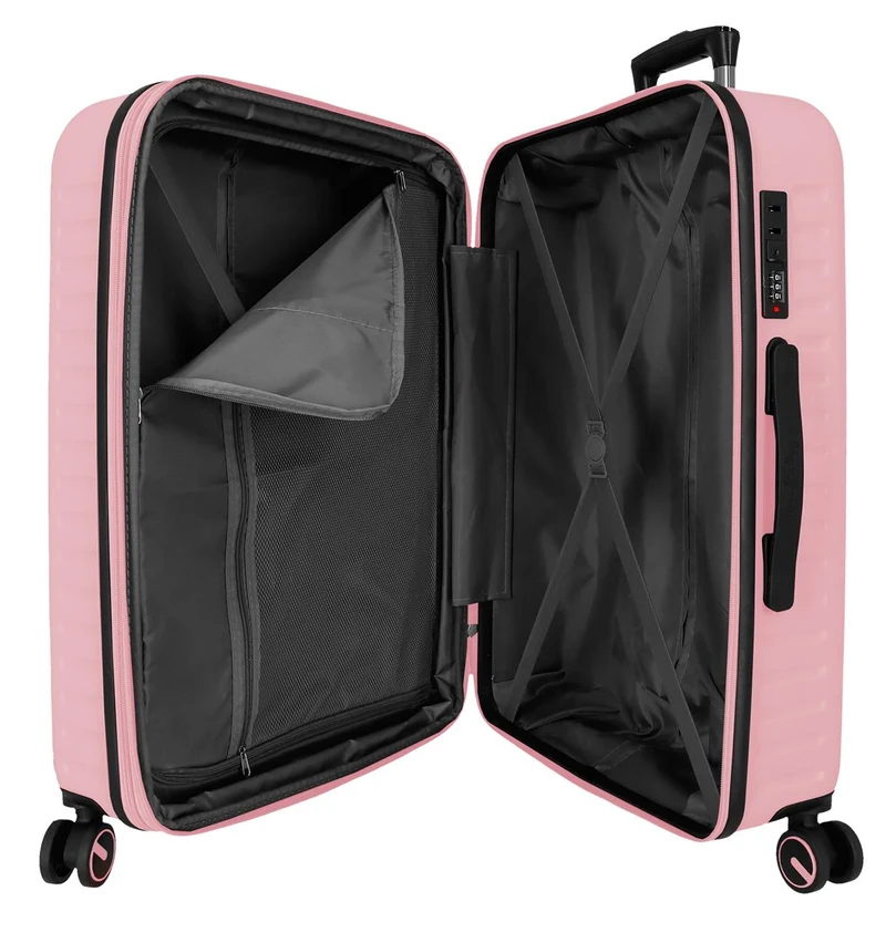 7568849 TROLLEY ABS 68CM. C/EXP. 4R. PJL MONTANA ROSA CLARO