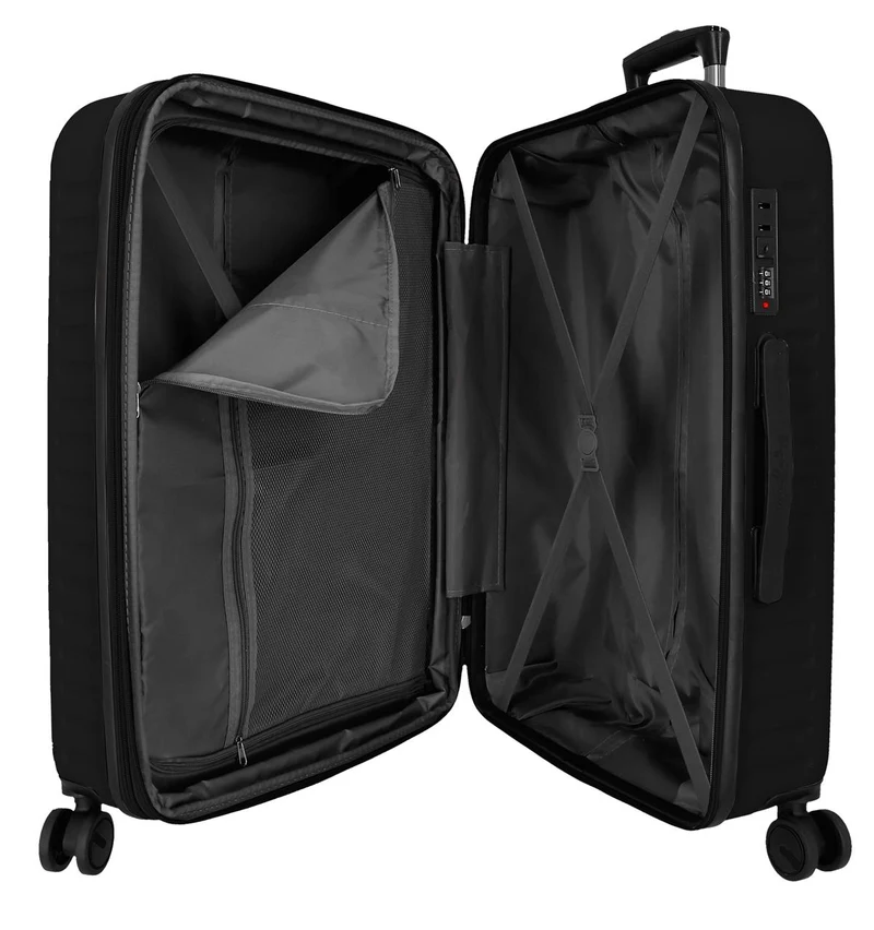 7568841 TROLLEY ABS 68CM. C/EXP. 4R. PJL MONTANA NEGRO