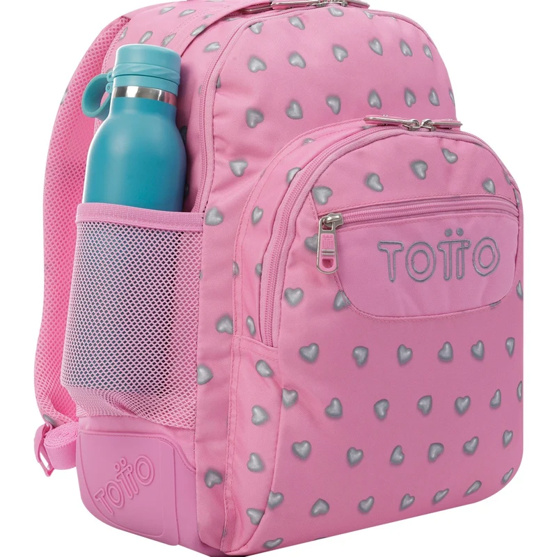 Mochila escolar - Crayoles- 7IU - Corazones Rosas de TOTTO