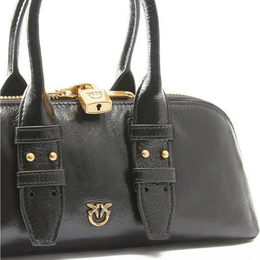 Bolso Pinko de mano cuero de ternera fino granulado negro 105334 A2VW