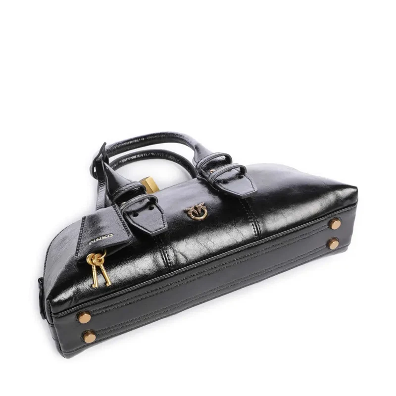 Bolso Pinko de mano cuero de ternera fino granulado negro 105334 A2VW