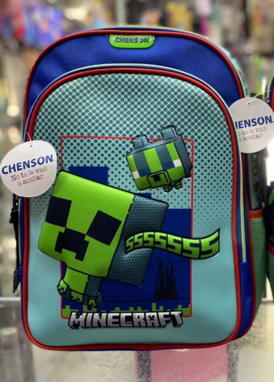 Mochila primaria Creeper y perro Minecraft Chenson