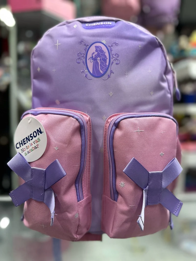 Mochila primaria Rapunzel moños Chenson