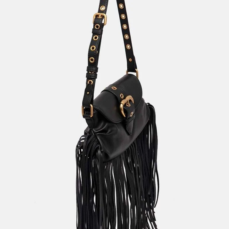 Bolso PINKO de hombro mini Jolene con flecos 102802 A1W8
